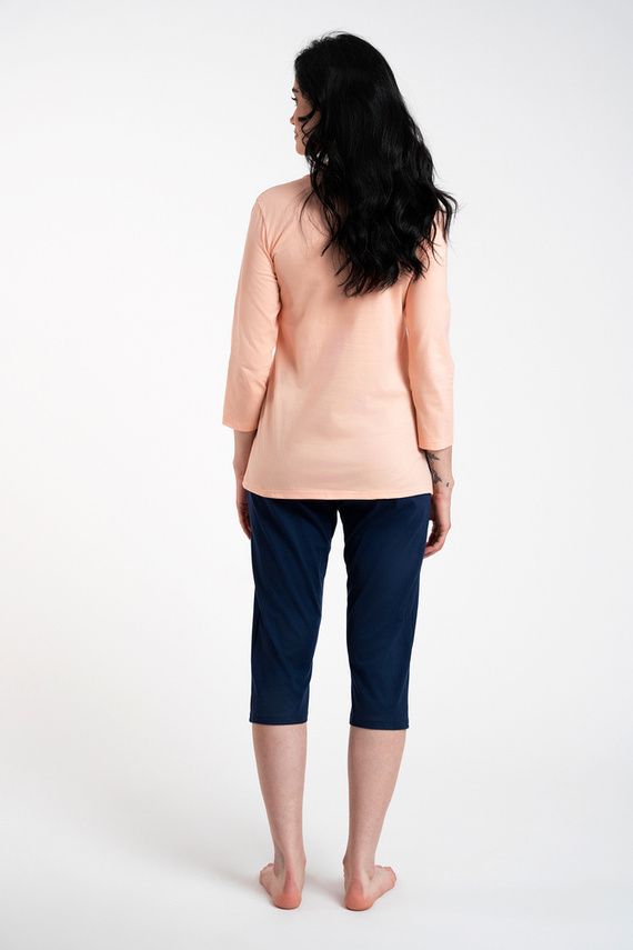 Arietta Dámske pyžamo 3/4 rukávy a 3/4 nohavice Italian Fashion - lososová