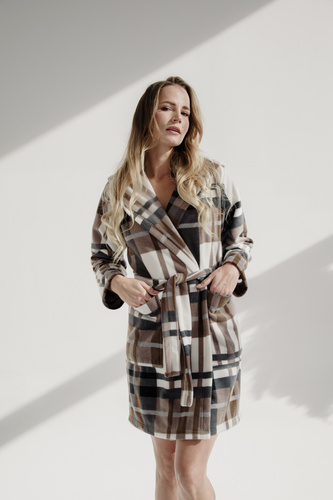 031 Deka na župan De Lafense - hrejivý dámsky župan Super Cozy, hnedý