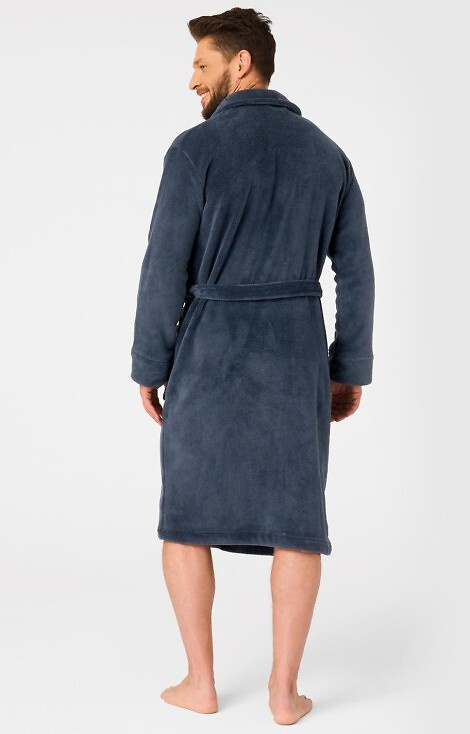 MGL 255 B25 Pánsky župan tmavomodrý - klasický, mäkký, viazaný v páse