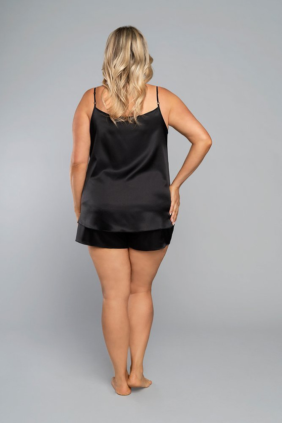 Dotykové dámske pyžamo slim fit, krátke šortky Italian Fashion - čierne