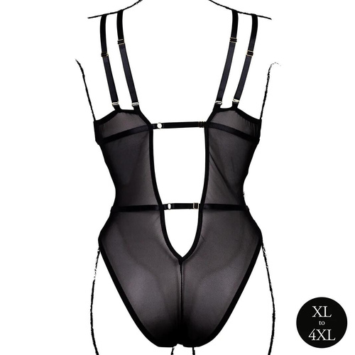 Body AMR006 Amour Le Désir čipkované body plus size XL-4XL čierne