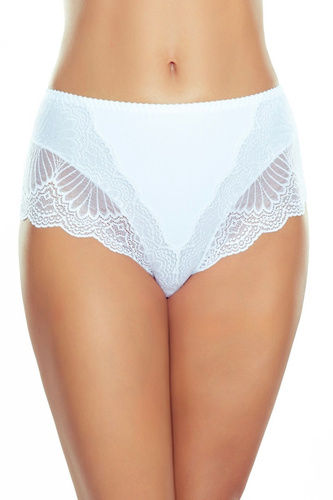 Biele tvarujúce nohavičky Eldar Viana, vysoký strih, čipkované lemovanie, mikrovlákno