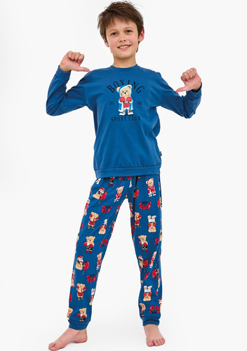 593/178 966/178 Chlapčenské pyžamo Cornette Boxer | Bavlna, potlač, vzorované nohavice, rebrované manžety