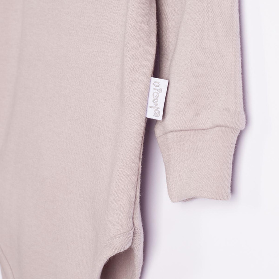 228096 Nicol FARMA dojčenské body sivé s dlhým rukávom Henley bavlna