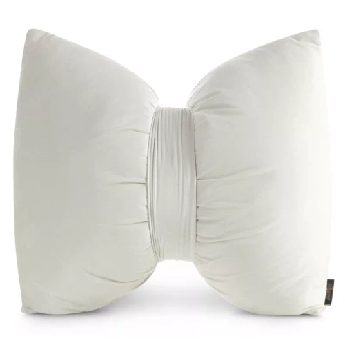 Eurofirany Vianočný vankúš krémový 45x55 - zamatová mašľa