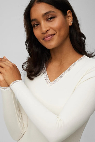 Dámske termo tričko Ysabel Mora 70018 panacotta- teplé, priedušné, čipkované a s dlhým rukávom