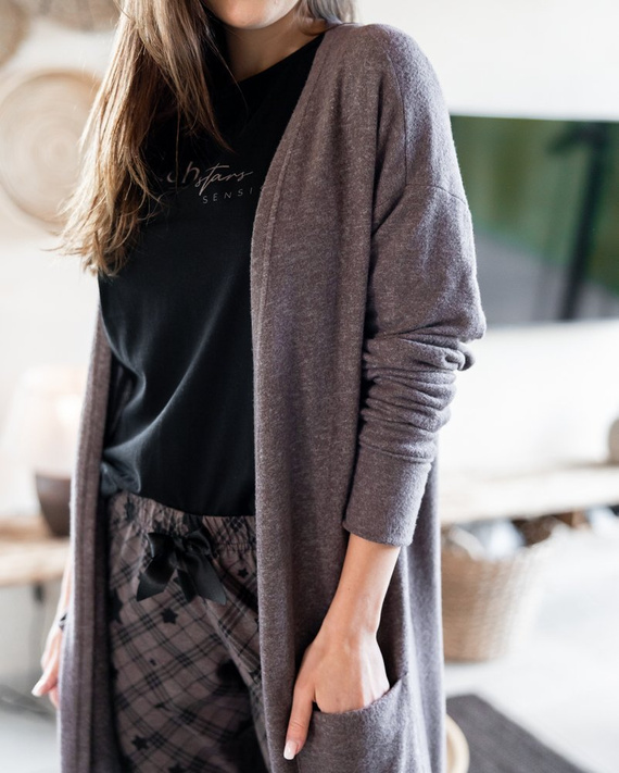 Sensis Reach For The Stars Dámske pyžamo - čierno-hnedé