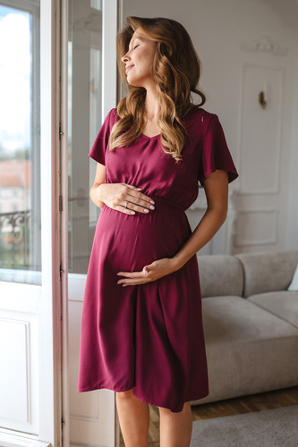 Milk & Love Lovely Dress tehotenské a dojčiace šaty čučoriedkové