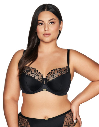 2114 Polomäkká podprsenka Ava s polstrovanými vankúšikmi - čierna