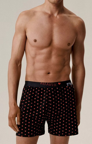 2GMB-011 Pánske boxerky Atlantic - bavlna, potlač srdca, 2 balenia