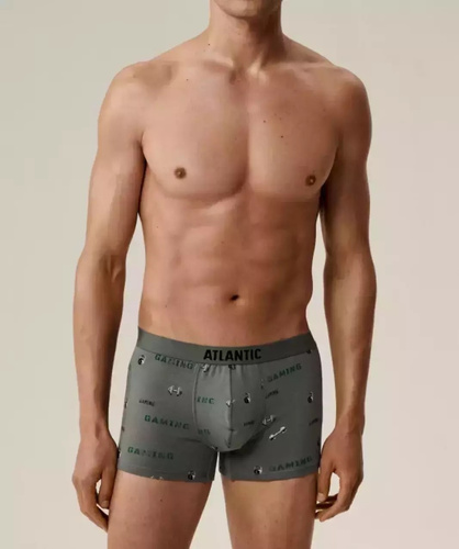 Pánske boxerky 3MH-223/25 black-khaki bavlna, 3-pack, pohodlný strih