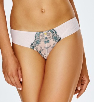 2550/2552 Lupoline nohavičky - béžové so zeleným vzorom a priehľadnou sieťovinou