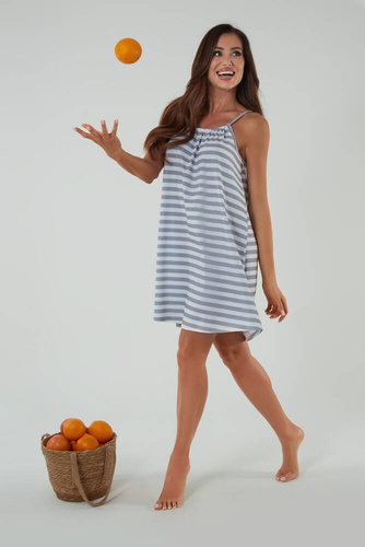 Nočná košeľa Bari, úzke ramienka Talianska móda - potlač