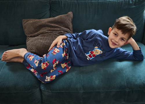 593/178 966/178 Chlapčenské pyžamo Cornette Boxer | Bavlna, potlač, vzorované nohavice, rebrované manžety