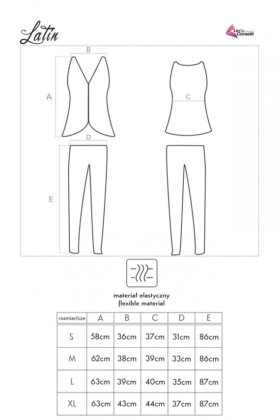 Latinčina LC 90098 Dámske pyžamo LivCo Corsetti Fashion