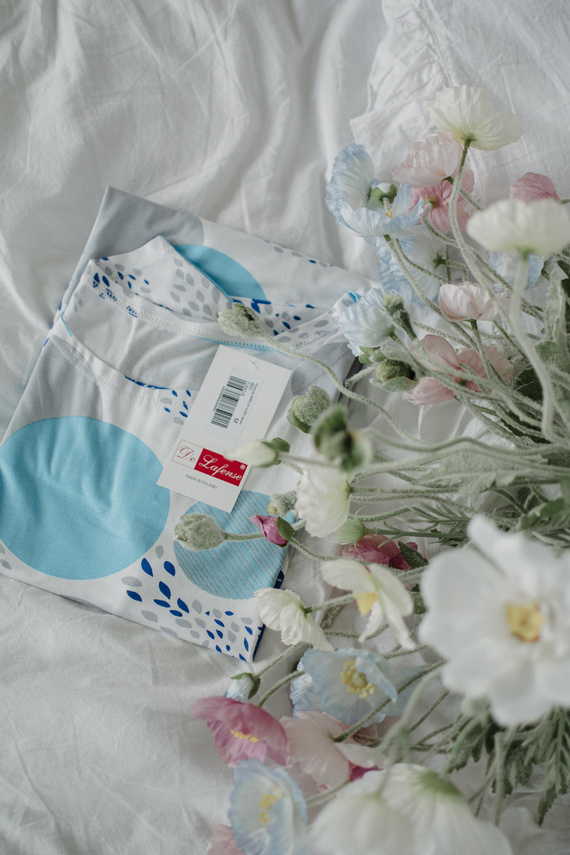 860 Nočná košeľa Amelia De Lafense - krátky rukáv, mäkká viskóza - tyrkysová