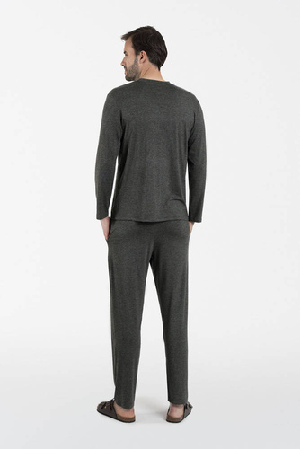 Akord Pánske pyžamo s dlhým rukávom, dlhé nohavice Talianska móda - c.melange