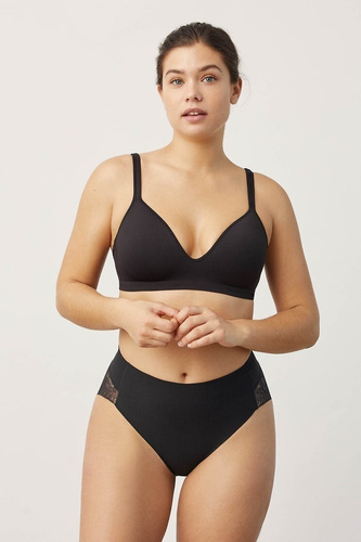 19617 Ysabel Mora dámske nohavičky čierne - čipkované, pohodlné, klasické