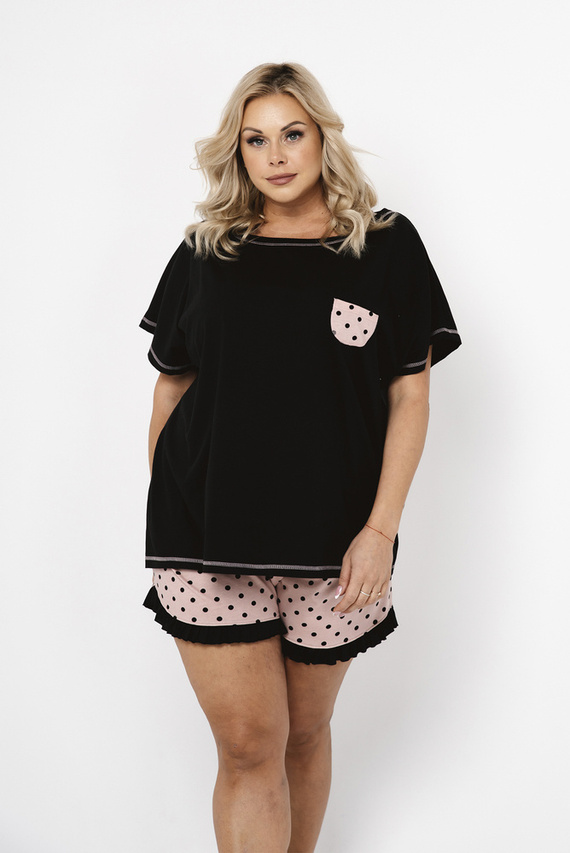 Buscato Dámske pyžamo s krátkym rukávom, šortky Italian Fashion- print/black