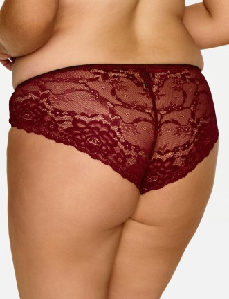 2630 Lupoline - bordové čipkované klasické nohavičky s príveskom