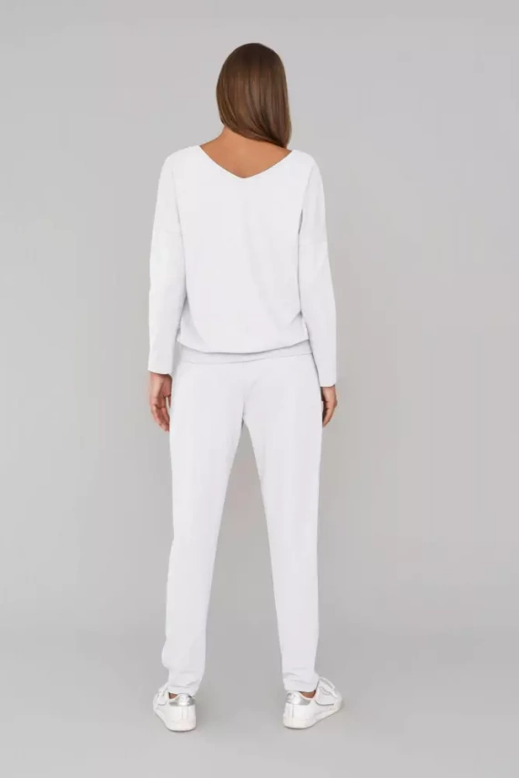 Karina Dámsky set s dlhým rukávom, nohavice Italian Fashion - biely