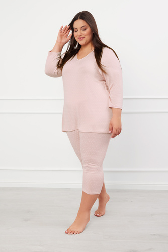 Puntini Dámske 3/4 pyžamo Italian Fashion - púdrovo ružové