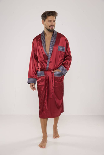 940 Forex pánsky saténový župan - bordový