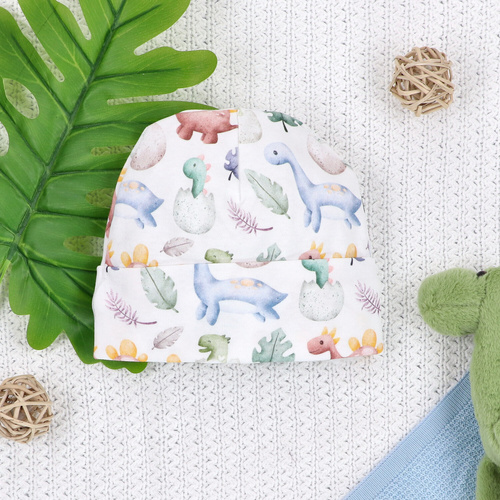 ABN-5580 Detská čiapka Dino Explorer Nini- organická bavlna, mäkká a priedušná