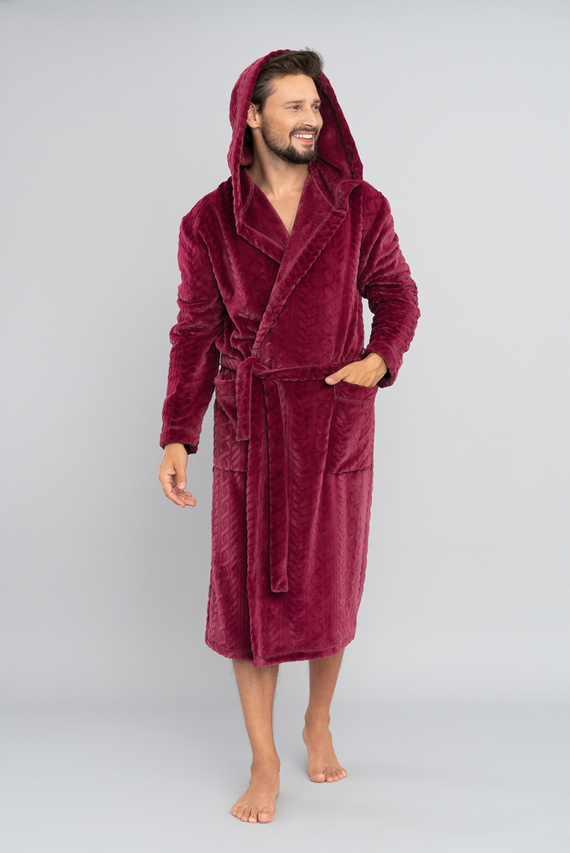 Zygmunt Pánsky župan s kapucňou Italian Fashion - bordový