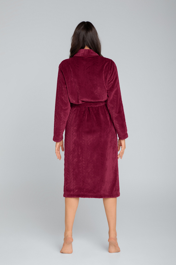 Dámsky flísový župan Bona Italian Fashion - bordový