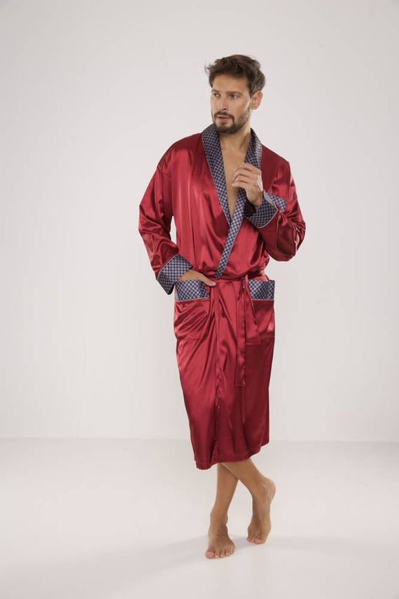 940 Forex pánsky saténový župan - bordový