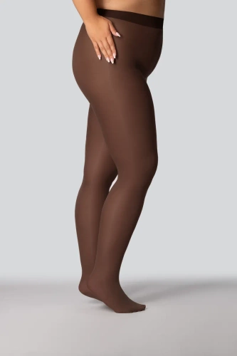 Elizabeth Pančuchy Queen Size 70 den black coffee - hladké, matné, farebné, pohodlné