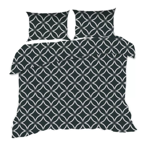 1956N Bavlnené posteľné prádlo Classic E24 Karo Moroccan black white- 100% bavlna, odolné, farebné, 2-dielna súprava