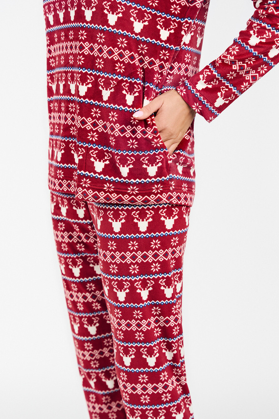 Island Fleece Dámska súprava Italian Fashion - bordová potlač