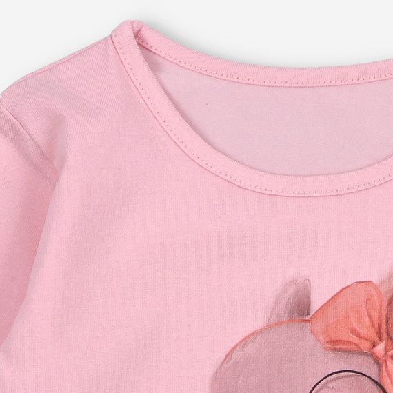 KAR-3011 Dievčenská blúzka s dlhým rukávom Lagarto Verde pink - štýlová, bavlna, poľská výroba