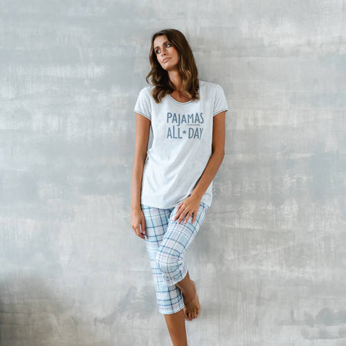 Glamour Dámske pyžamo s krátkym rukávom a 3/4 nohavicami Italian Fashion - melange/print