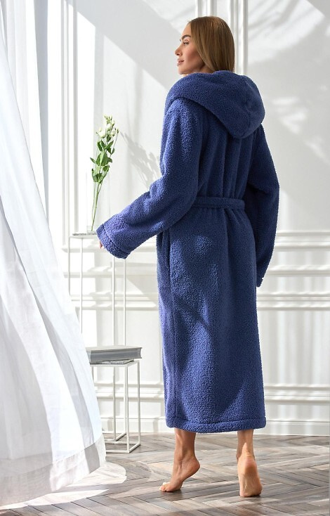 2556 Heaven Dámsky dlhý župan L&L s kapucňou - námornícky