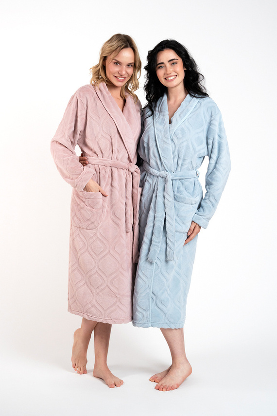 Morena Dámsky flísový župan Italian Fashion - púdrovo ružový