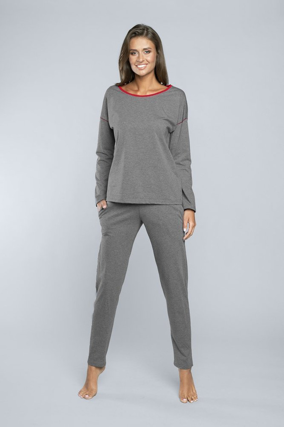 Dámske pyžamo Accent dĺžka. rukáv, dĺžka. nohavice Italian Fashion - tmavá melanž