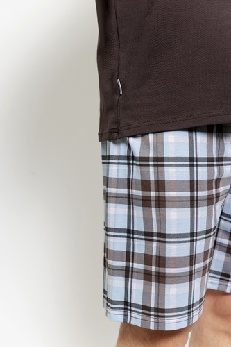 Taro 3578 Marcello pánske pyžamo bavlna hnedé