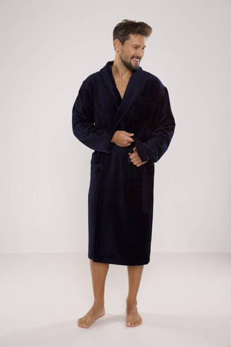 803 / 819 Dvojitý froté pánsky župan Forex - celý tmavomodrý