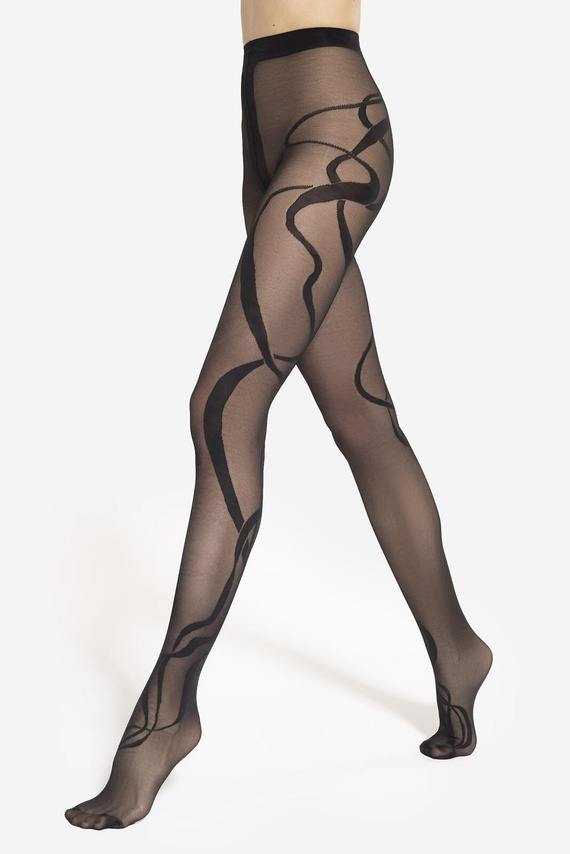 Moderné 10 pančuchy Gatta - 40 den, umelecký vzor, matné