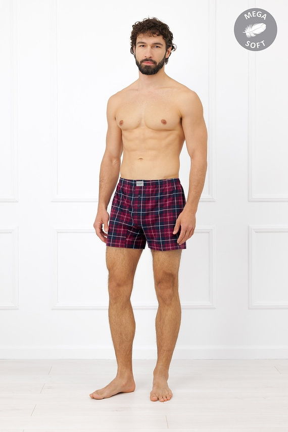 Italian Fashion Brajan pánske bavlnené boxerky Mega Soft na kocky
