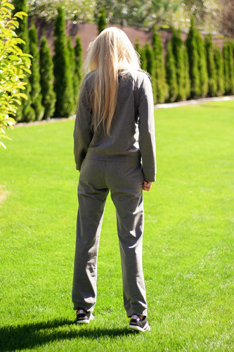 Antao dámska tepláková súprava Mirale, bavlna s elastanom, poľská výroba - sivá