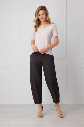 Dámska blúzka Italian Fashion Liza 93 % bambus, krátky rukáv, elastická - béžová