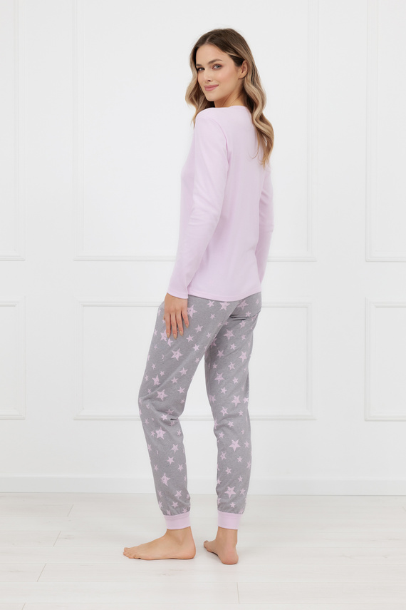 Sara Dámske pyžamo Italian Fashion pink - bavlna, dlhý rukáv a nohavice