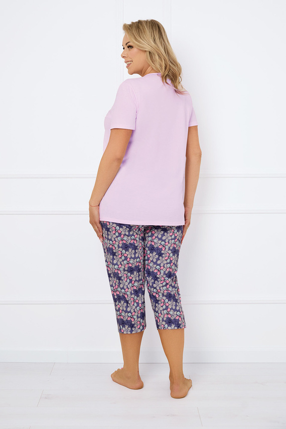 Carbonia Dámske pyžamo s krátkym rukávom, 3/4 nohavice Italian Fashion - ružová/potlač