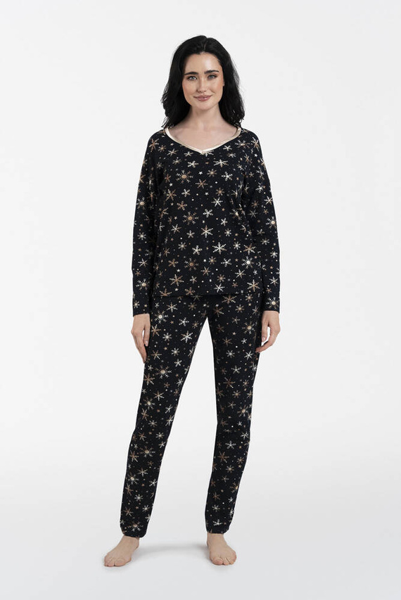 Laponia Dámske pyžamo s dlhým rukávom a dlhými nohavicami Italian Fashion - potlač