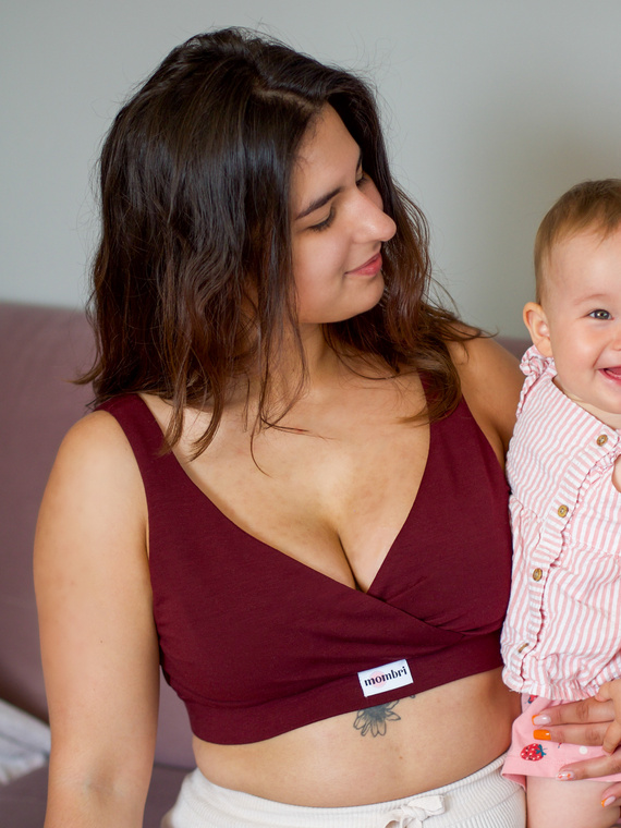 Milk&Love Mombri Klasyk nepremokavá dojčiaca podprsenka claret