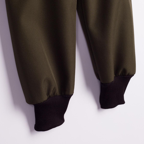 Nicol nohavice 229052 softshell detské s fleecovou podšívkou, vysoký pás, sťahovacie lemy - khaki